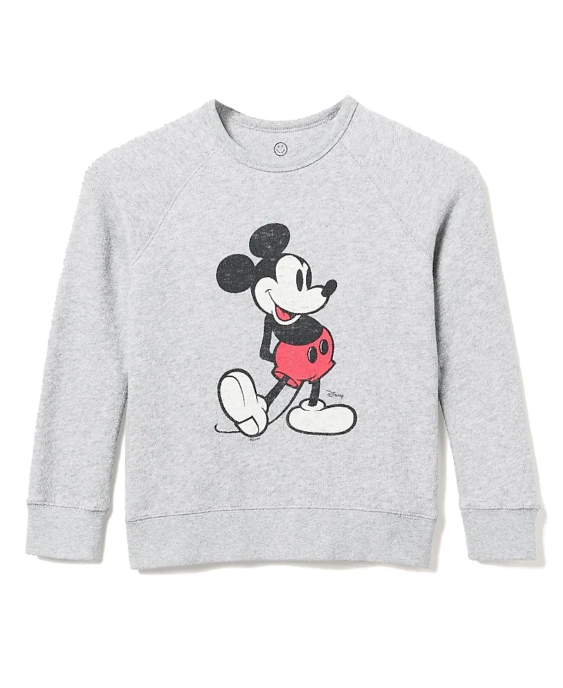 Junk Food Clothing Unisex Classic Mickey Raglan Fleece Sweatshirt - Little Kid, Big Kid