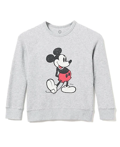 Junk Food Clothing Unisex Classic Mickey Raglan Fleece Sweatshirt - Little Kid, Big Kid