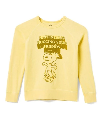 Unisex Peanuts Hugging Your Friends Raglan Fleece Sweatshirt - Little Kid, Big Kid
