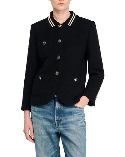 Tweed Contrast Stripe Jacket