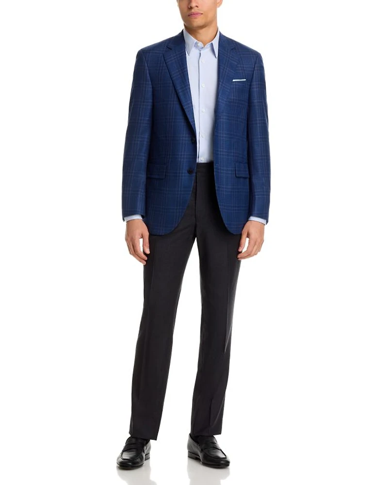 Flynn Textured Tonal Plaid Wool Regular Fit Sportcoat