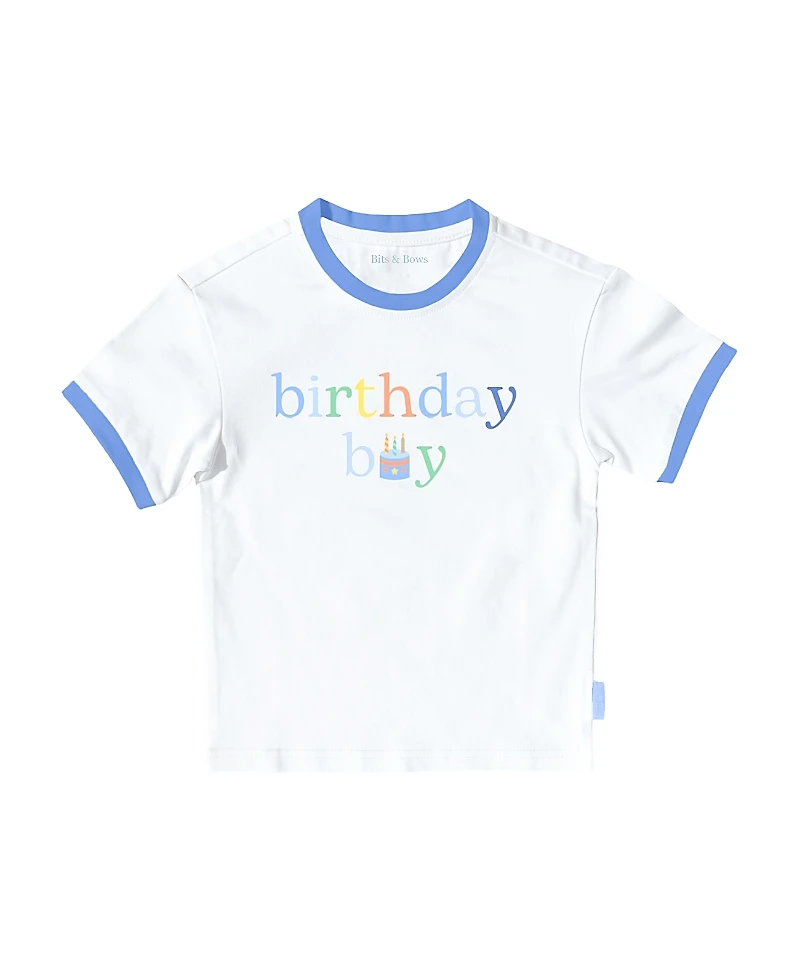Bits & Bows Birthday Boys' Crewneck T-shirt - Little Kid, Big Kid