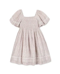 Hope & Henry Girls' Organic Smocked Bell Sleeve Dress - Little Kid, Big Kid