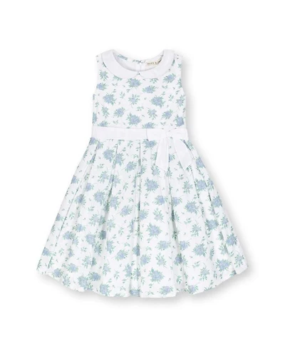 Hope & Henry Heirloom Girls' Linen Sleeveless Peter Pan Collar Tea Dress with Waist Sash - Little Kid, Big Kid