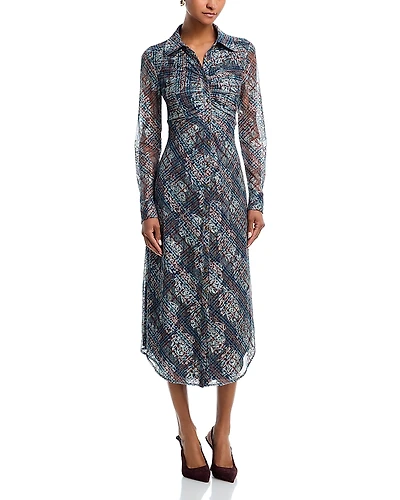 Ramy Brook Wyatt Plaid Button Front Midi Dress