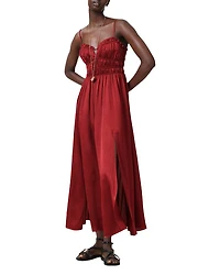 Faelyn Picot Trim Side Slit Maxi Dress