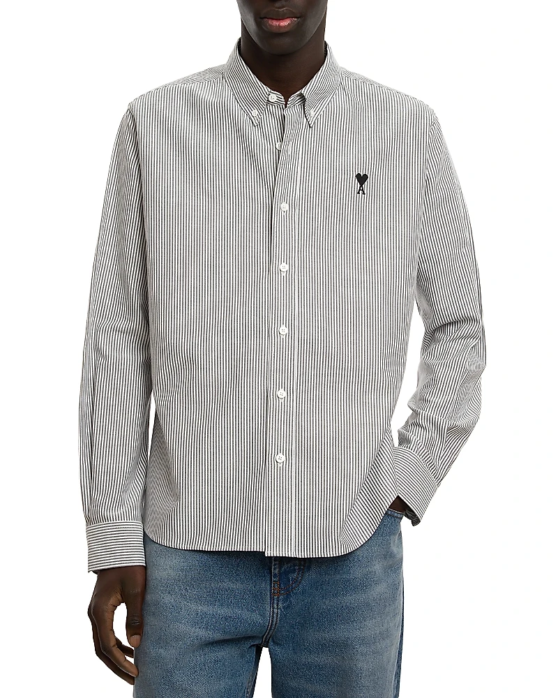 Ami Button Down Collar Logo Shirt