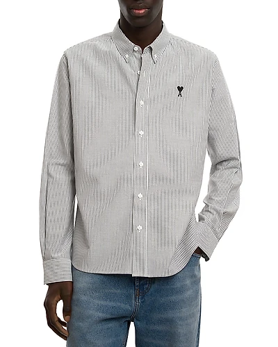 Ami Button Down Collar Logo Shirt