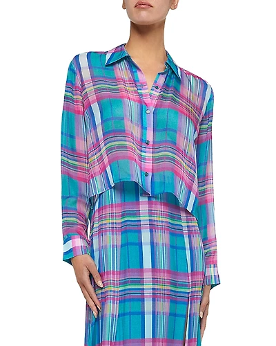 L'Agence Cosette Crop High Low Shirt