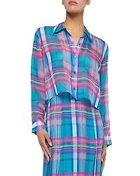 L'Agence Cosette Crop High Low Shirt