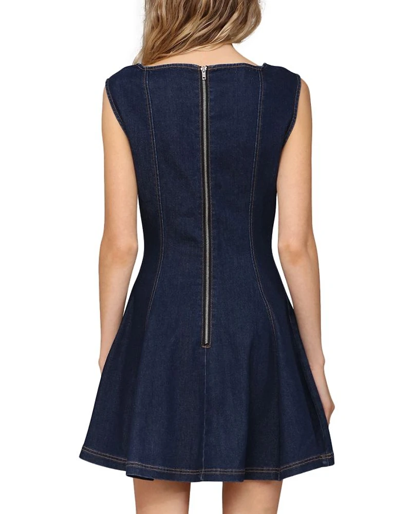 Panelled Fit & Flare Cap Sleeve Dress