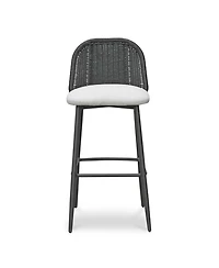 Alexa Rattan Performance Fabric Barstool