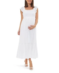 Ripe Maternity Hail Spot Frill SleeveDress