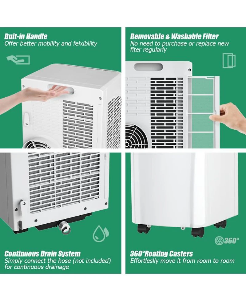 8,000BTU Portable Air Conditioner & Dehumidifier Function Remote