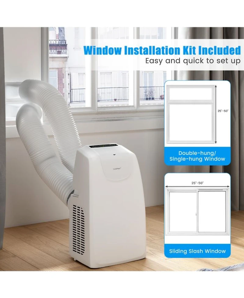 11,500 BTU Dual Hose Portable Air Conditioner 3-in-1 AC Unit with Remote Control