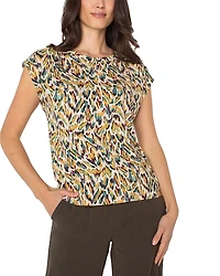 Liverpool Los Angeles Cap Sleeve Boatneck Top