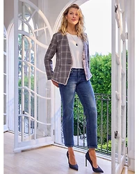Collarless Fitted Blazer
