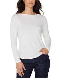 Boat Neck Long Sleeve Top