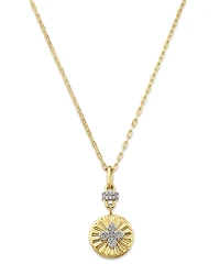 Bloomingdale's Fine Collection Diamond Sunray Disc Pendant Necklace