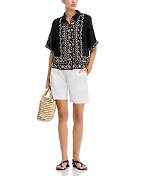 Embroidered Kimono Sleeve Top