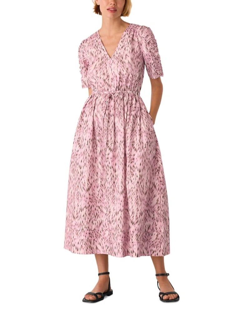 Leopard Print Cotton Midi Dress