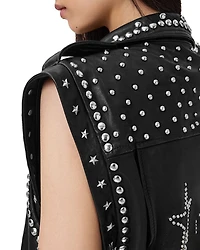 Billie Embellished Leather Vest