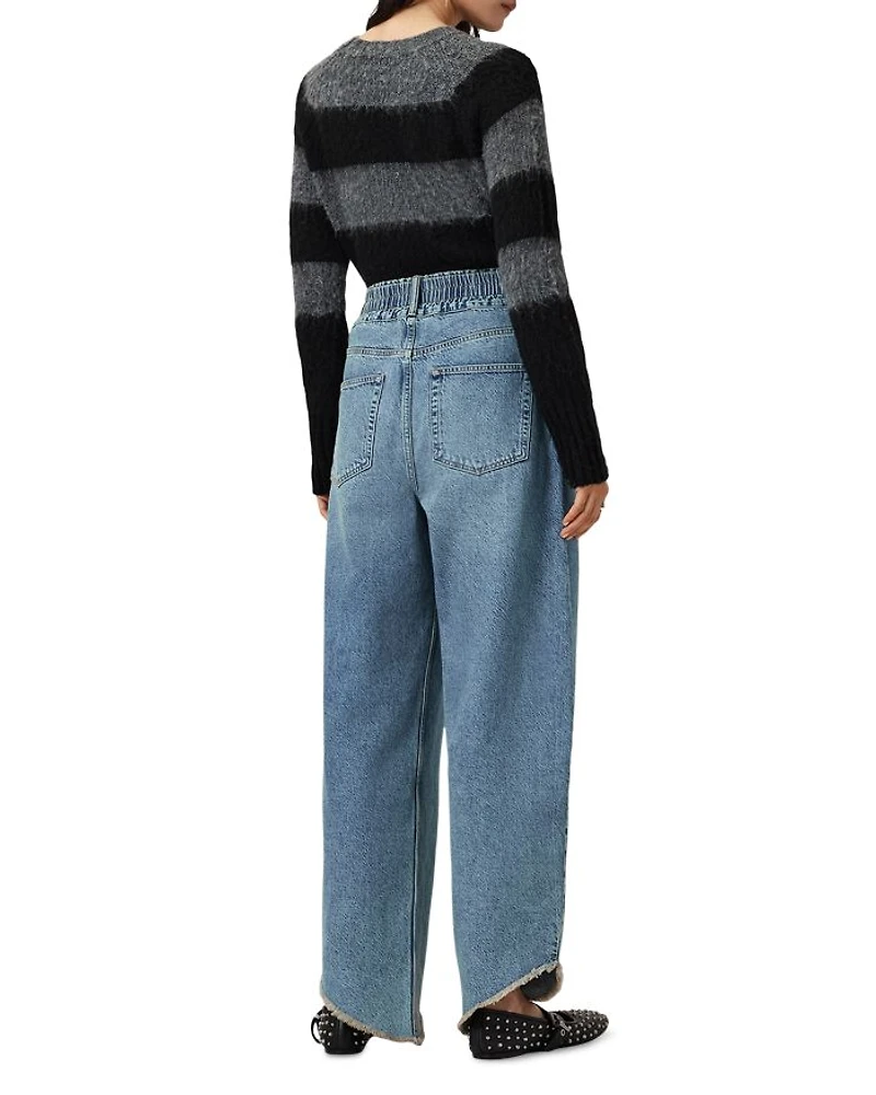 Taylor Fray High Rise Barrel Jeans Light Indigo