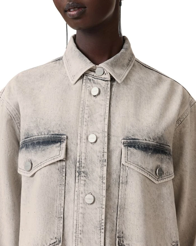 Faye Sparkle Denim Shirt Dress