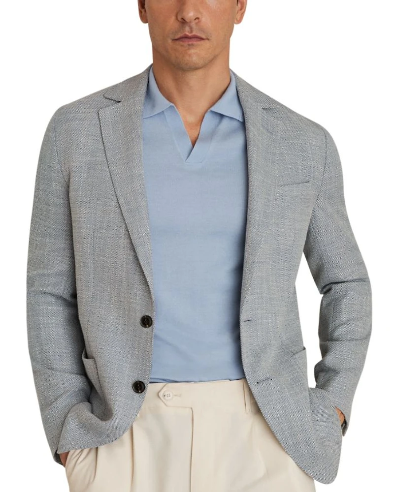 Aphrodite Regular Fit Textured Jersey Knit Blazer