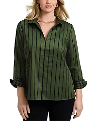 Foxcroft Plus Agnes Striped Top