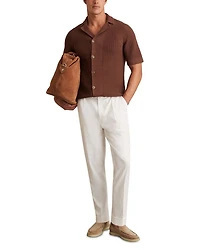 Regular Fit Ribbed Knit Cuban Shirt