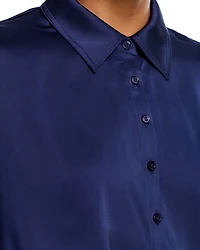 Tie Front Satin Shirt