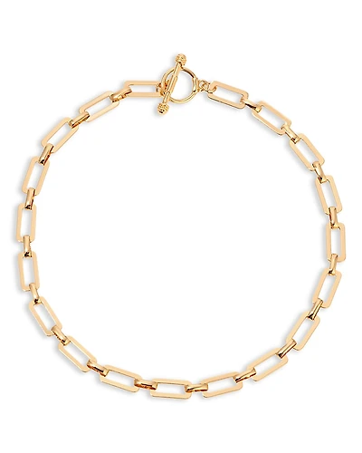 Ettika Golden Flat Rectangle Chain Necklace