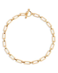 Ettika Golden Flat Rectangle Chain Necklace
