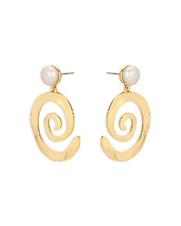 Aura Swirl Cultured Freshwater Pearl Drop Earrings