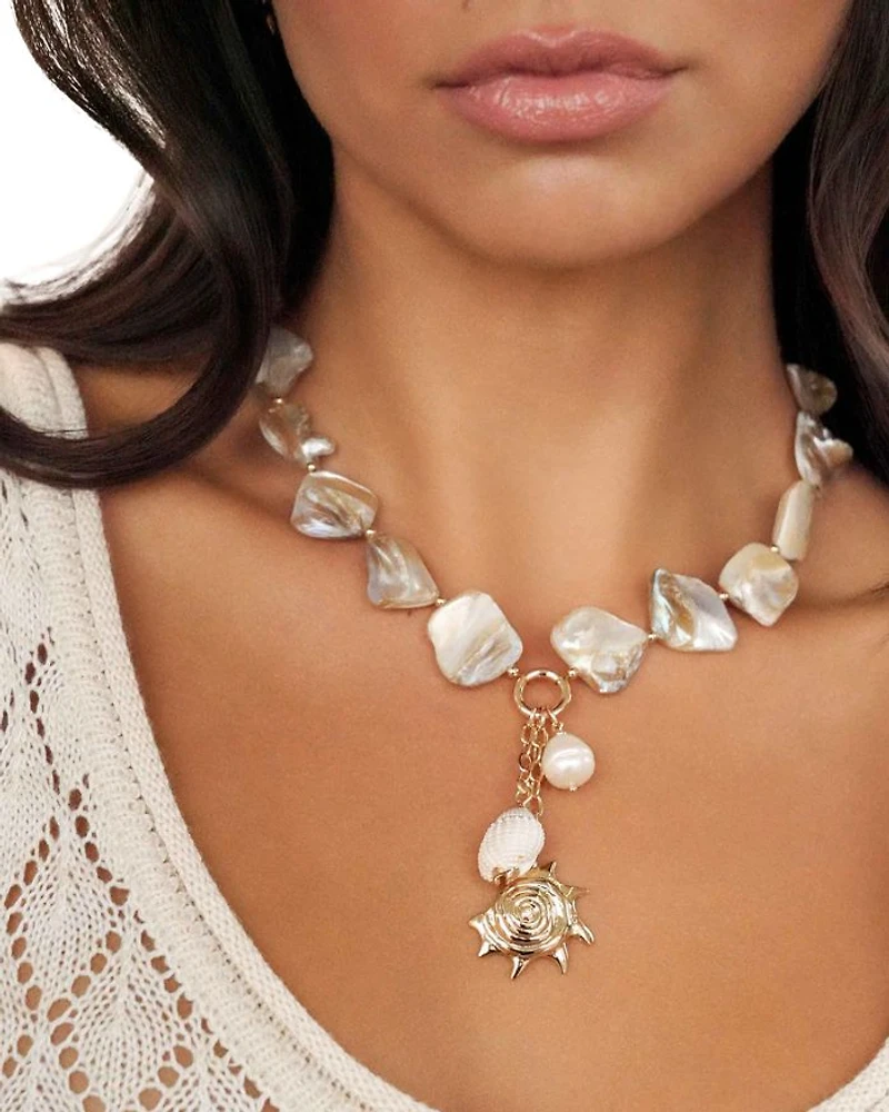 True Shell Necklace, 14.74"