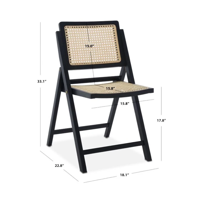 Desiree Cane Folding Dining Chairs, Set of 2