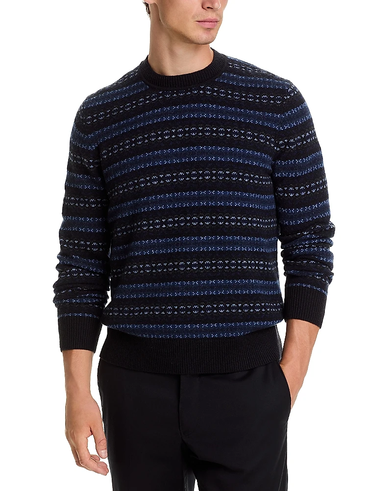 The Men's Store at Bloomingdale's Fair Isle Striped Cashmere Sweater - Exclusive