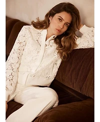 Women's Lace Mix Bomber Jacket