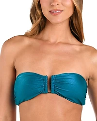 L'Agence Krysta Shimmer Bandeau Bikini Top