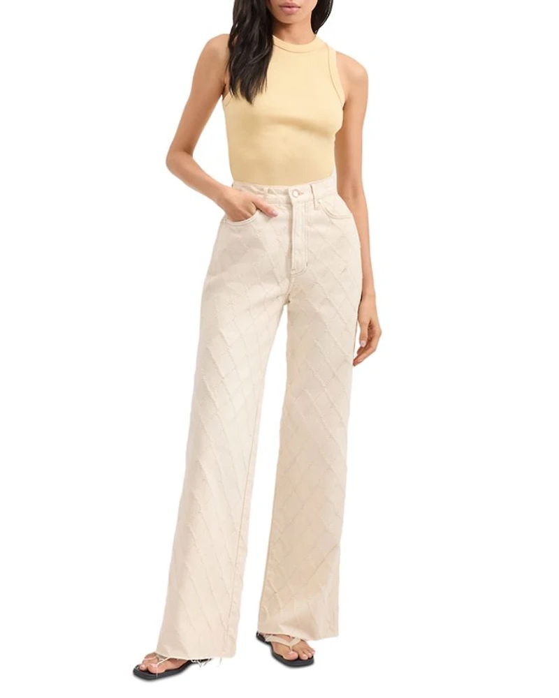 Taylor High Rise Wide Leg Jeans Ecru