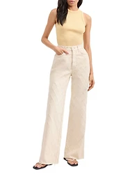 Taylor High Rise Wide Leg Jeans Ecru