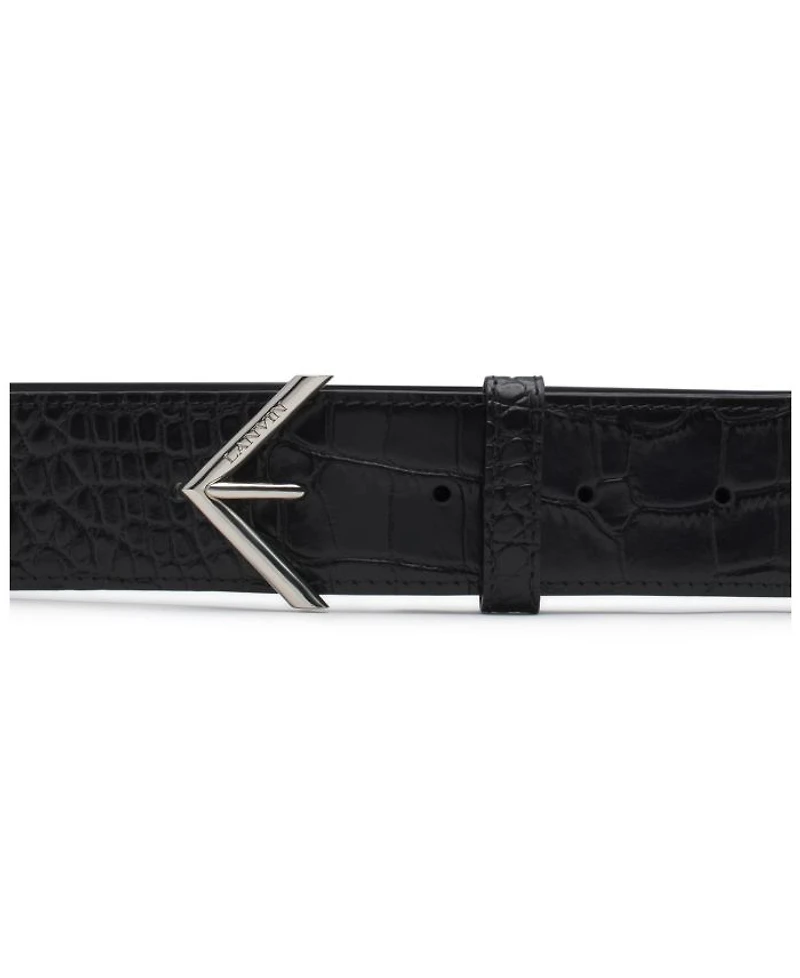 Signature Crocodile Effect Leather Belt