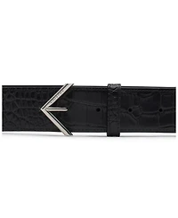 Signature Crocodile Effect Leather Belt