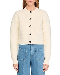 Sandro Textured Knit Cardigan Sweater