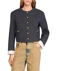 Sandro Embellished Short Jacket