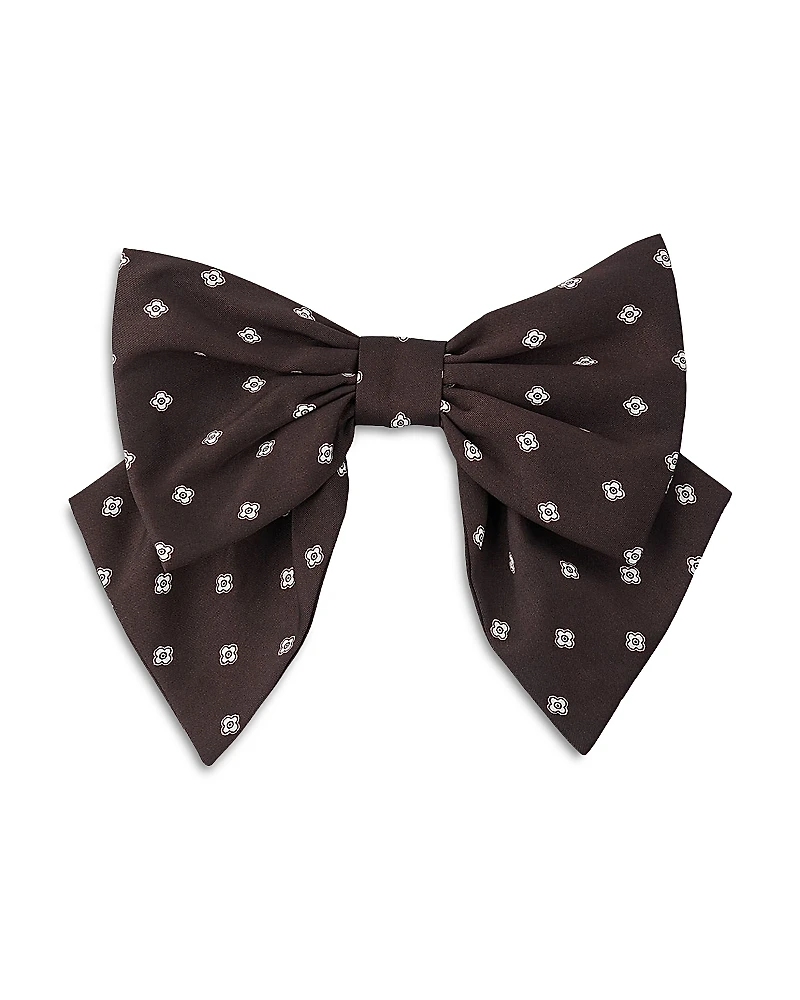 Sandro Printed Satin Bow Barrette