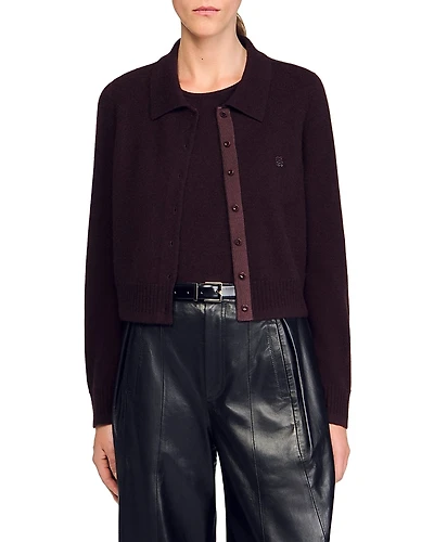 Sandro Wool Blend Cardigan Sweater