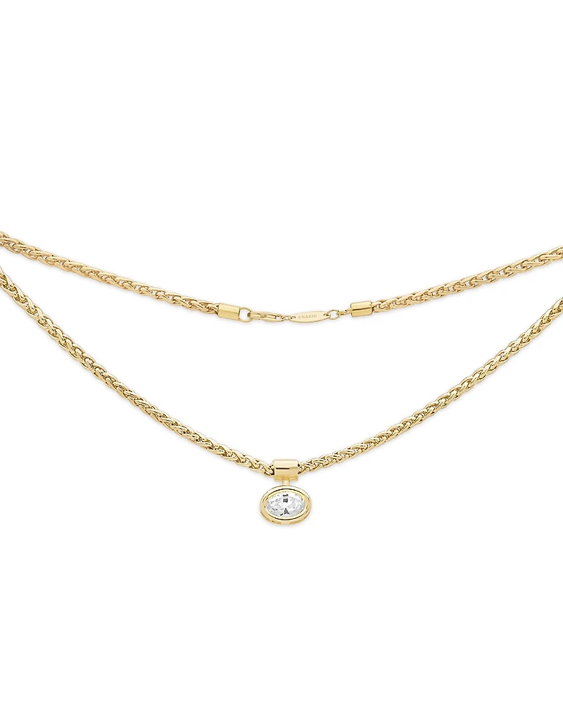 Shashi Bezel Solitaire Necklace, 16.25