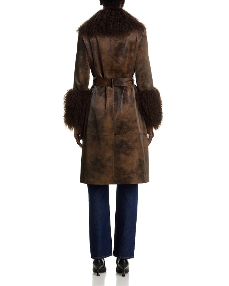 Viv Shearling Trim Coat